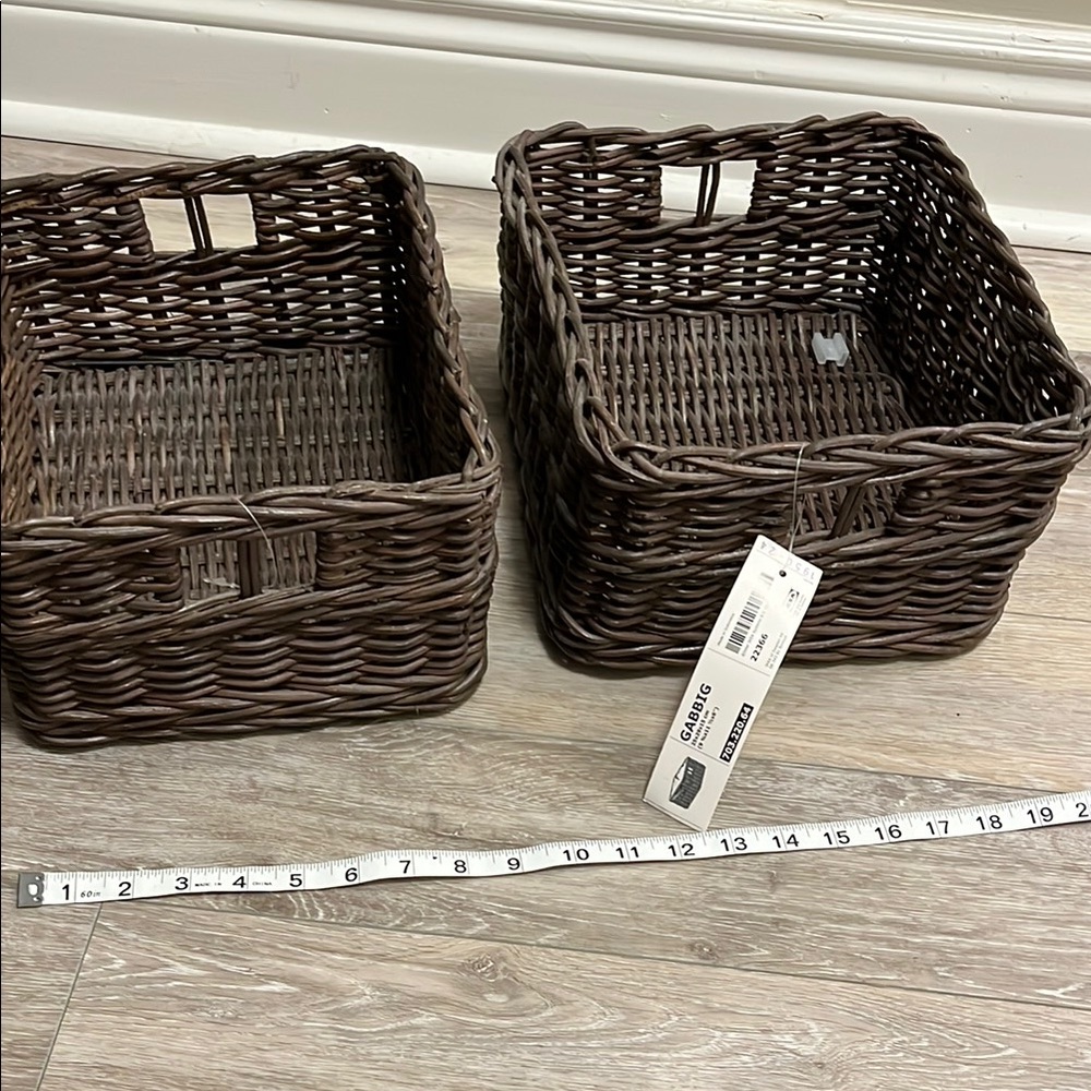 Dark Brown Woven Storage Baskets